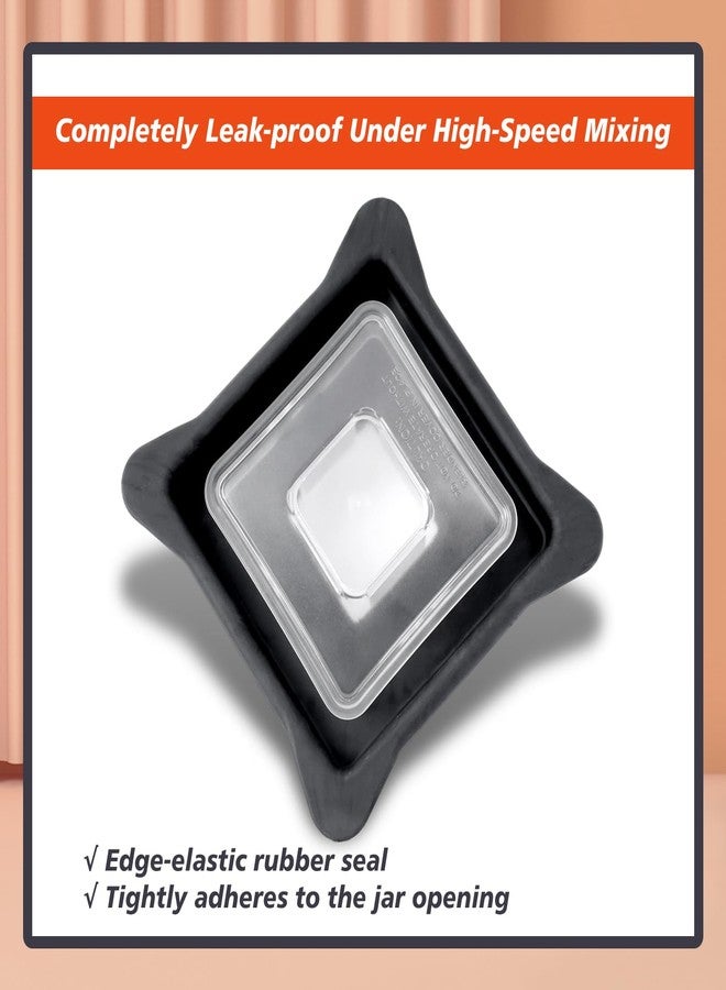 Mhrxusd Blender Lid Replacement Compatible with Blendtec Commercial Blender Replacement for WildSide+ and FourSide Jars Soft Vented Gripper Mix-in with Square Clear Plug - Image 4